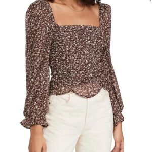 Astr Brown Floral Blouse